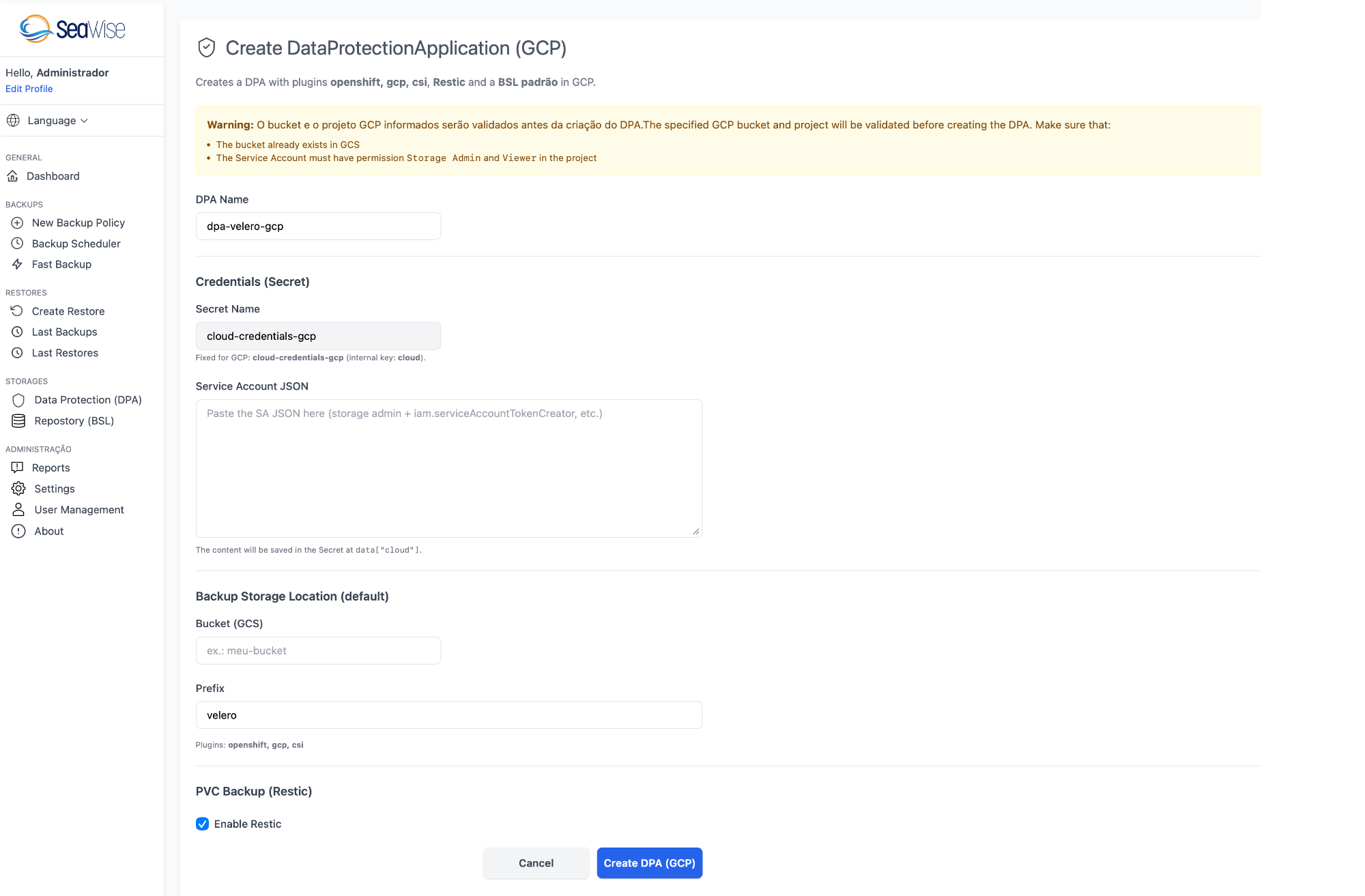GCP DPA Form
