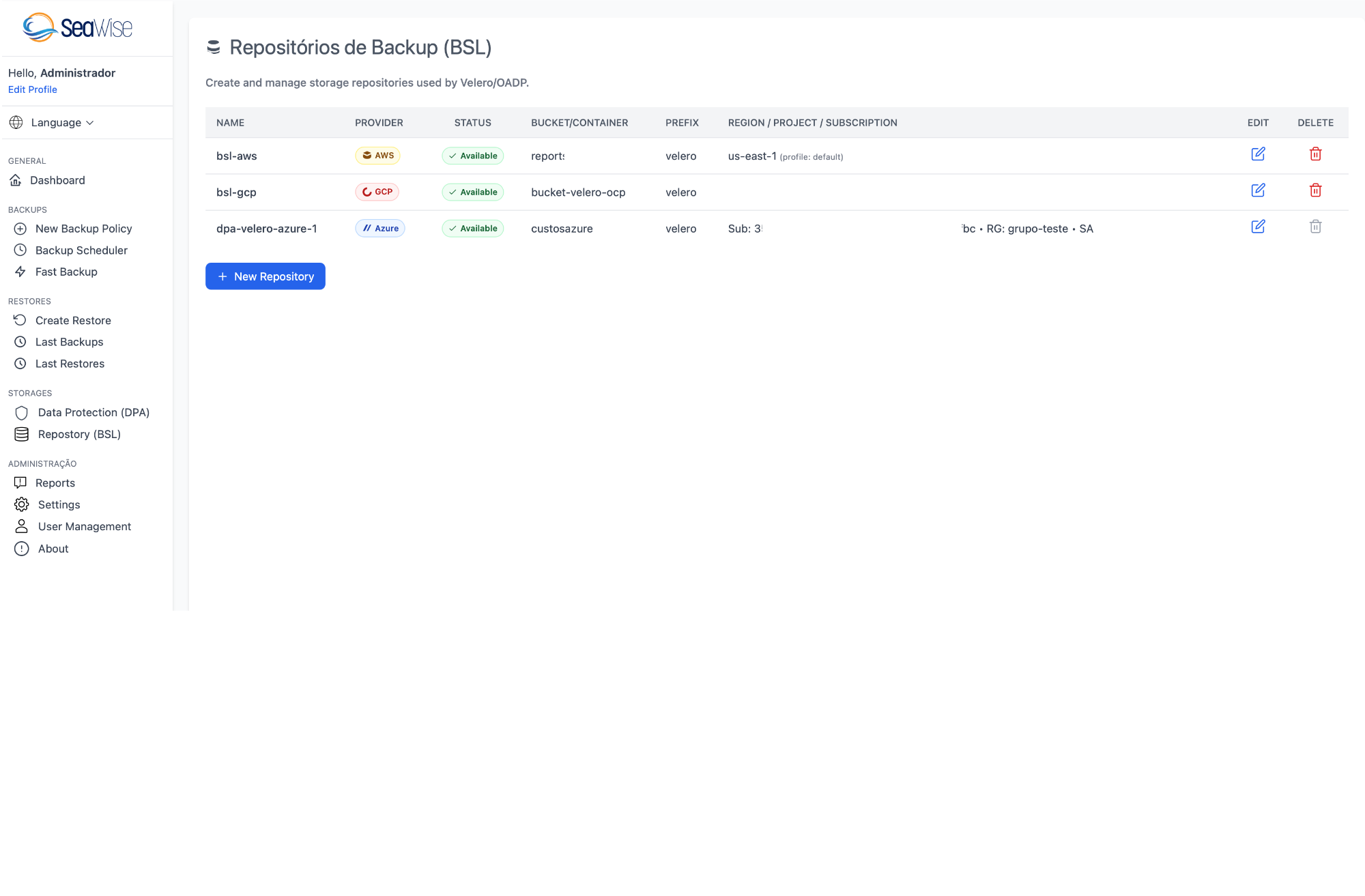Lista de Repositórios BSL